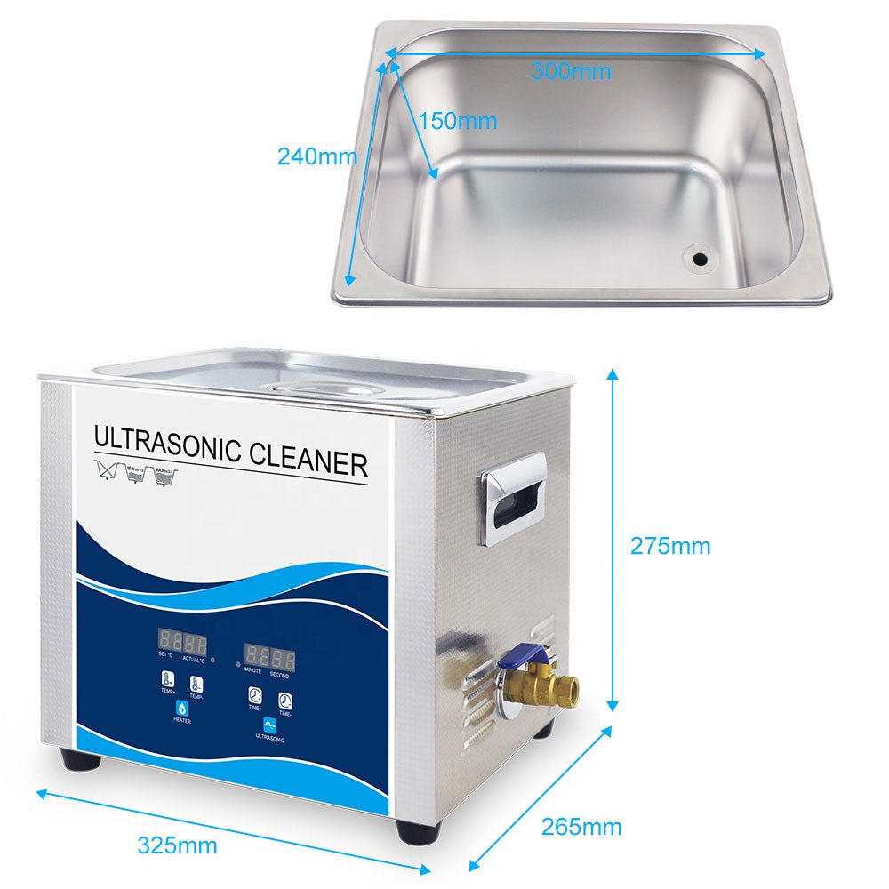 10L Digital Ultrasonic Cleaner Jewelry Ultra Sonic Bath Degas Parts Cleaning 6