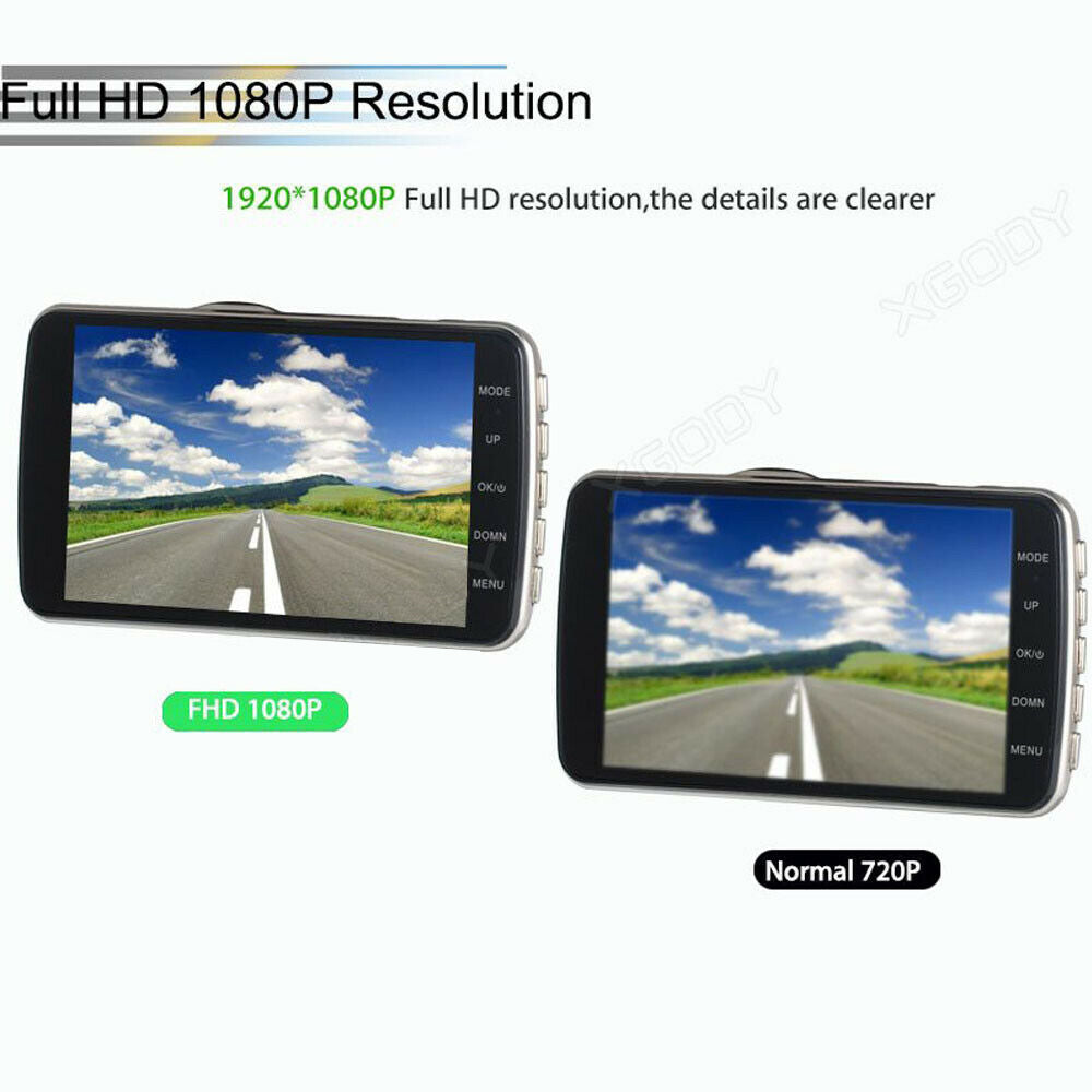 1080P Car Dash Camera Dual Front and Rear Video DVR Recorder Night Vision Kit 7