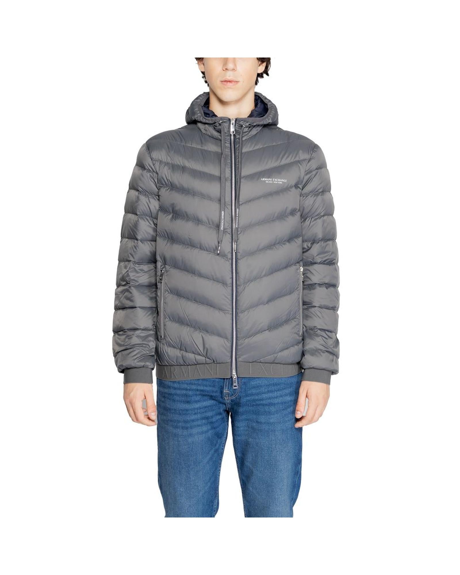 Armani Exchange Men's Gray Polyester Jacket - 48 IT