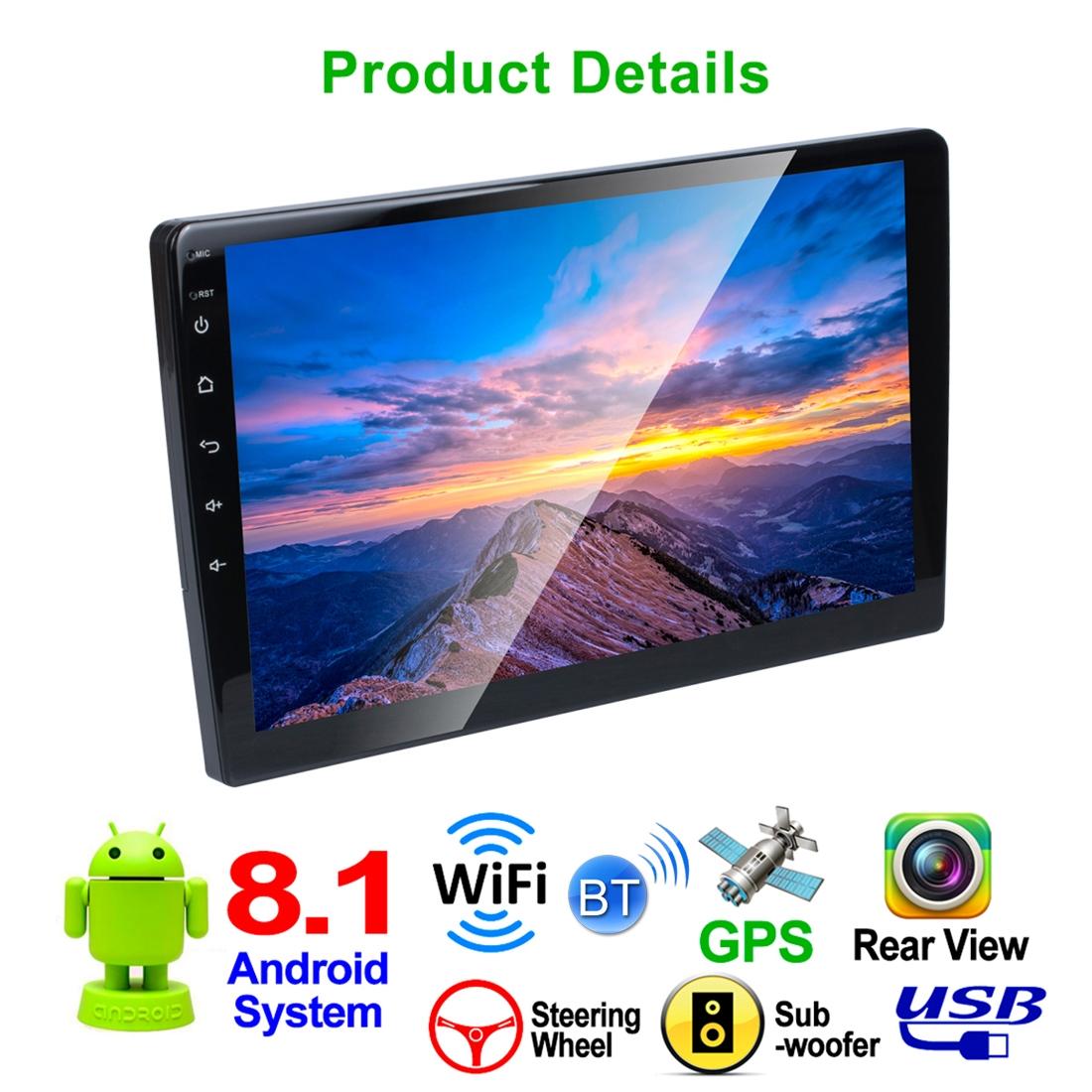 10.1 Inch Android 8.1 Car Mp5 Player - Fm Bluetooth Gps Tf Card 3