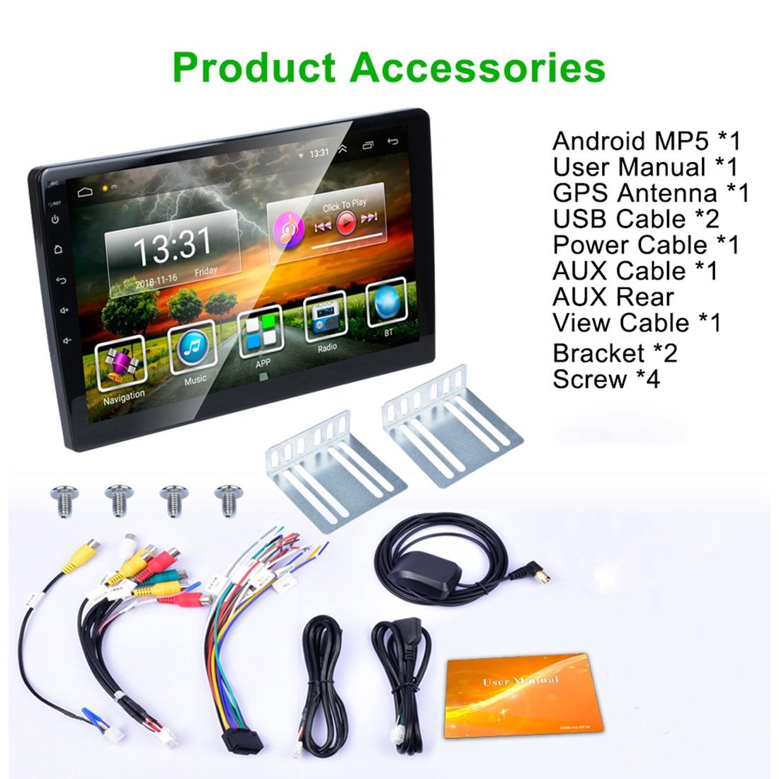 10.1 Inch Android 8.1 Car Mp5 Player - Fm Bluetooth Gps Tf Card 14