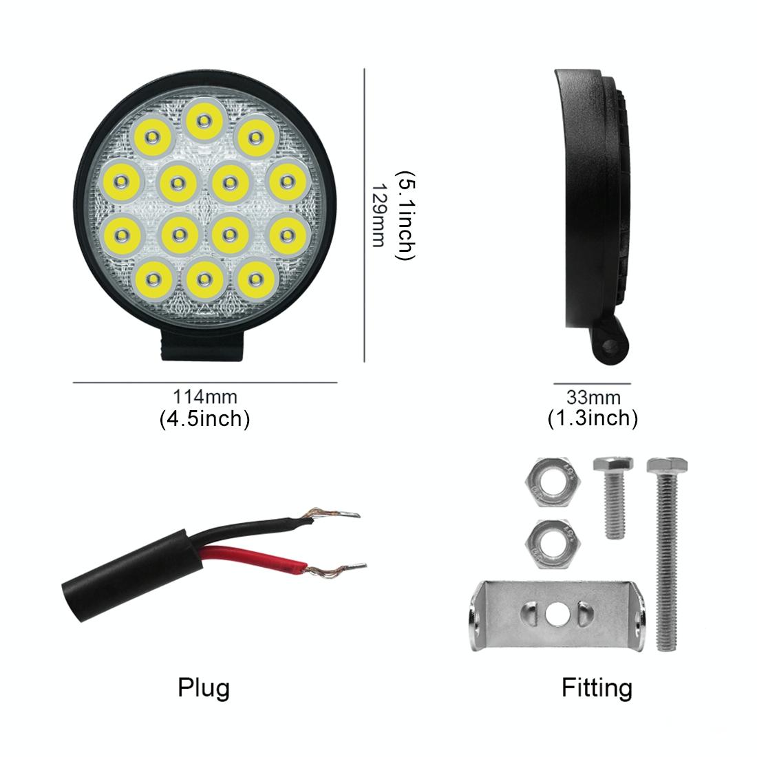 10.5W White Light Round - Shaped Waterproof Car Boat Marine Work Lights Spotlight Led Bulbs Dc 9 - 30V 3