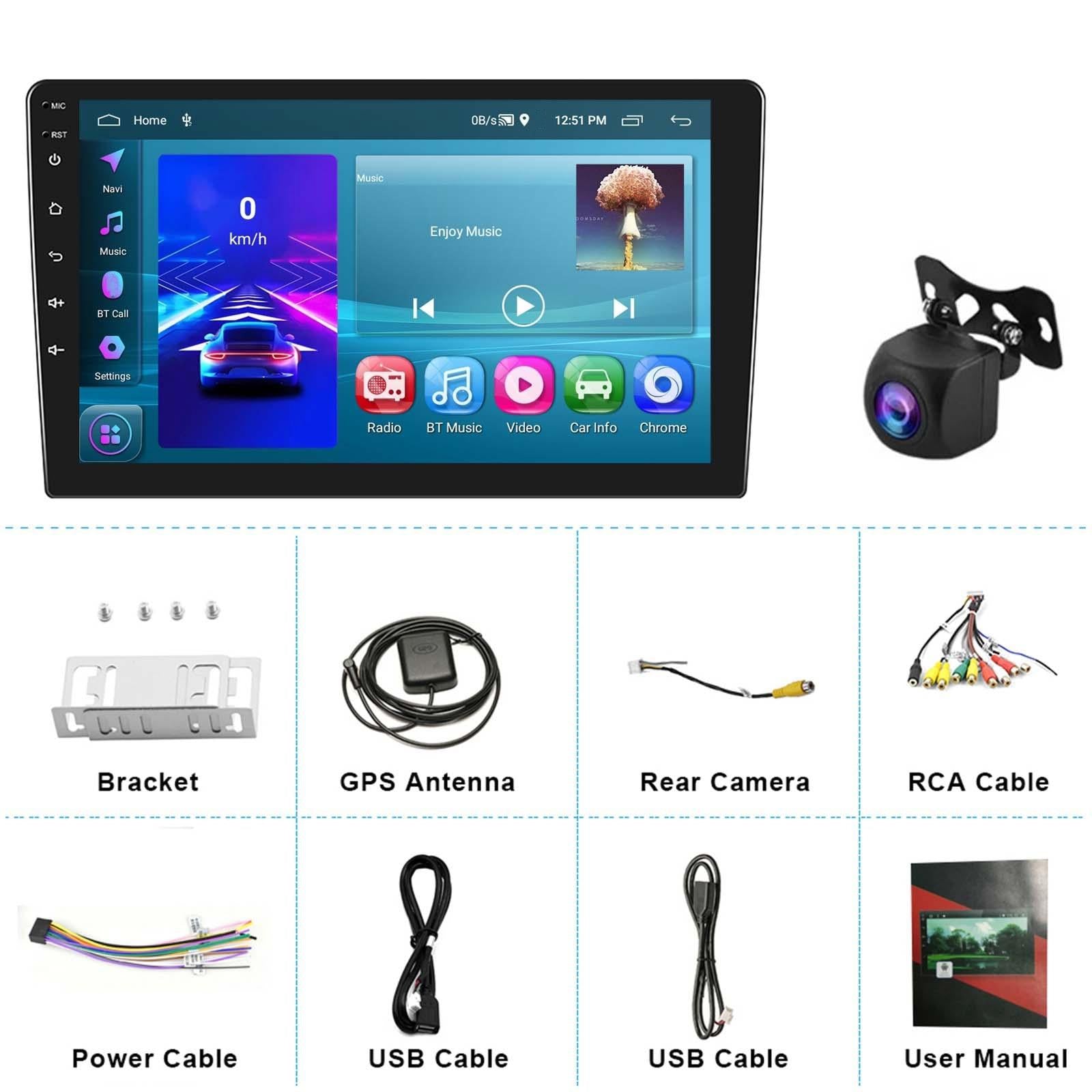 10 Inch Car Android Navigation Screen With Carplay - 2 + 64G Ahd Camera 2