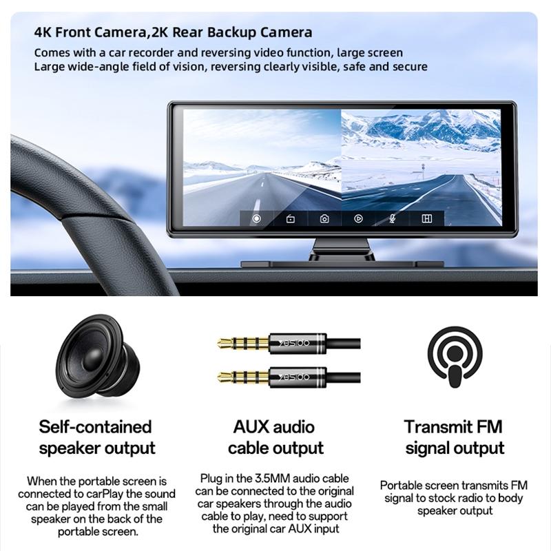 10.26 Inch Carplay Navigation & Recorder - Yesido Km19 Black 15