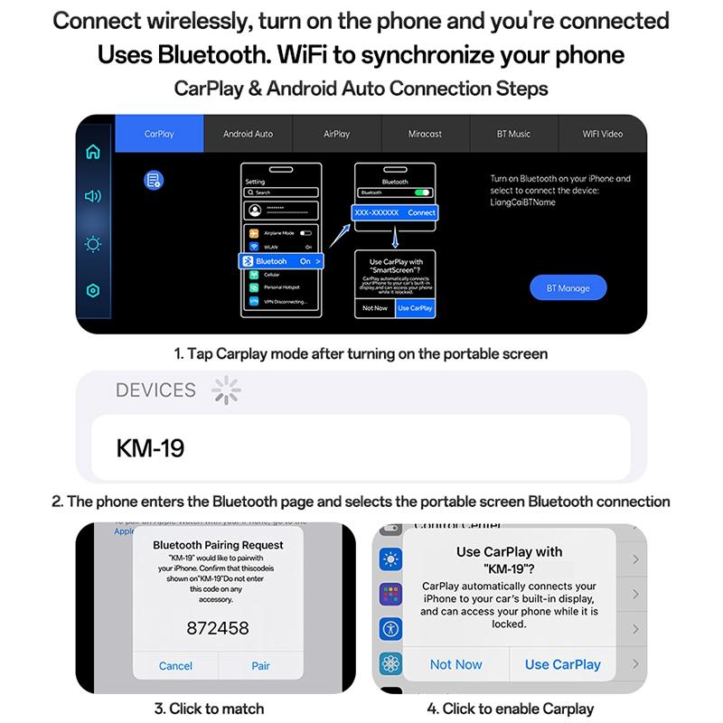 10.26 Inch Carplay Navigation & Recorder - Yesido Km19 Black 13
