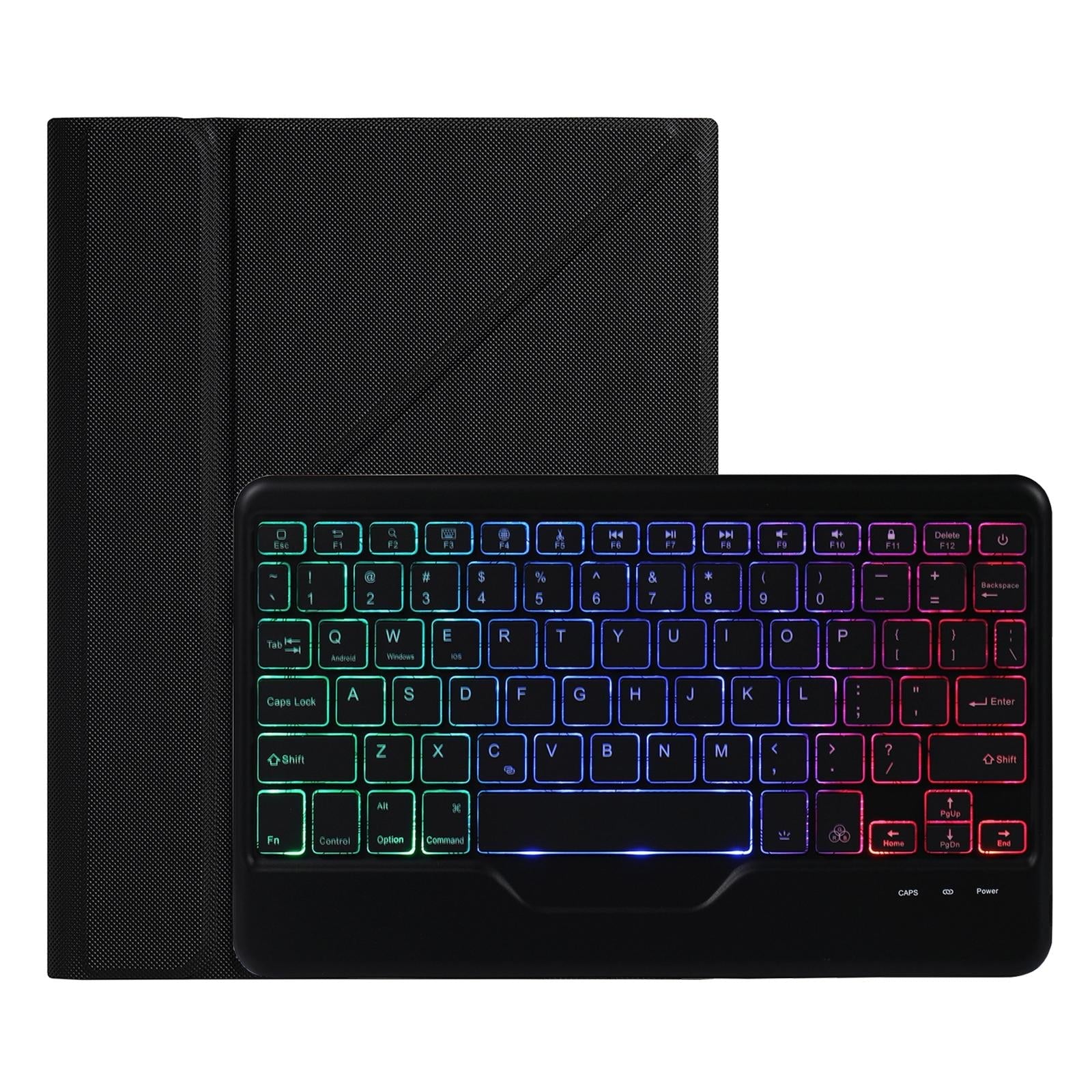 10.2 / 10.5 Inch Bluetooth Keyboard Tablet Case With Triangle Holder & Pen Slot - Black Diamond Pattern 2
