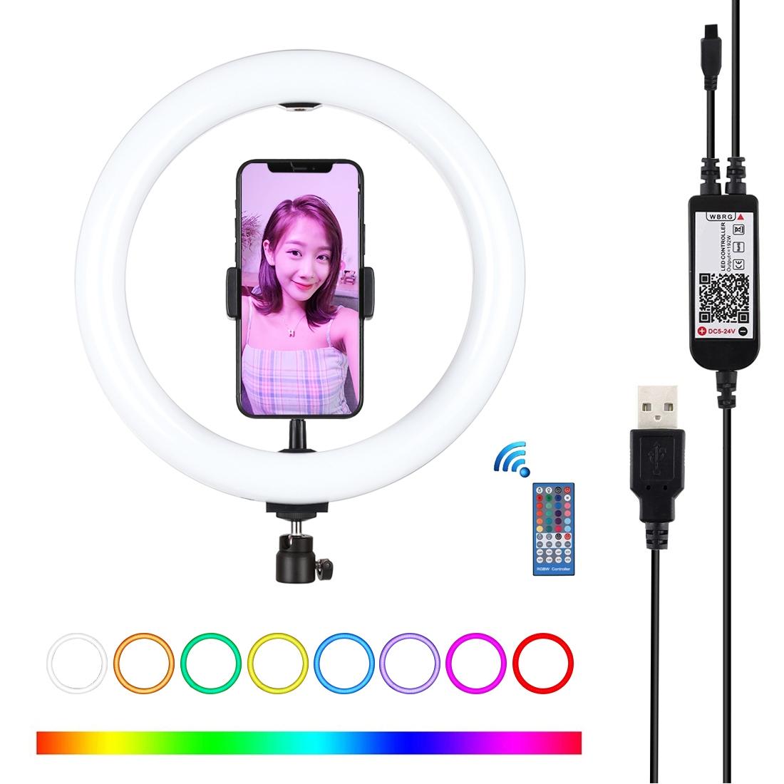 10.2 Usb Rgbw Led Ring Light with Tripod & Remote for Vlogging & Photography - Black 2