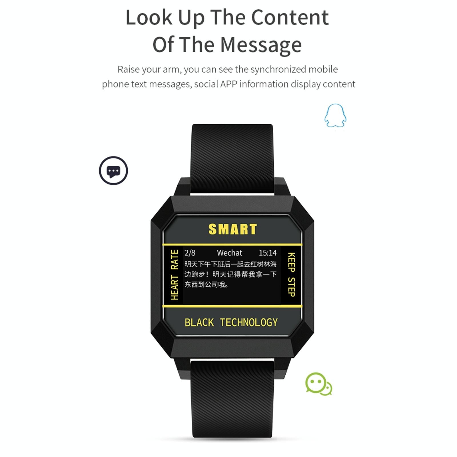 0.96 Inch Tft Screen Life Waterproof Smart Watch Support Sleep Monitoring / Heart Rate Monitoring / Blood Pressure Monitoring / Pulse Reminder - Yellow 8