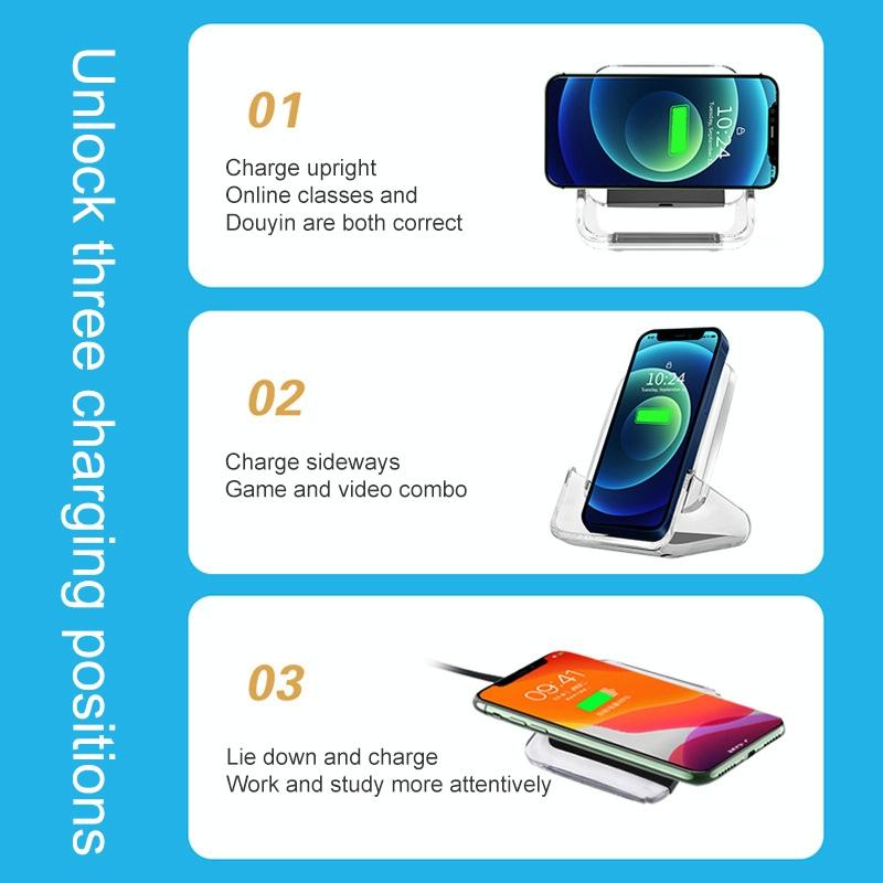 10W 3 In 1 Vertical Wireless Charger - White 5