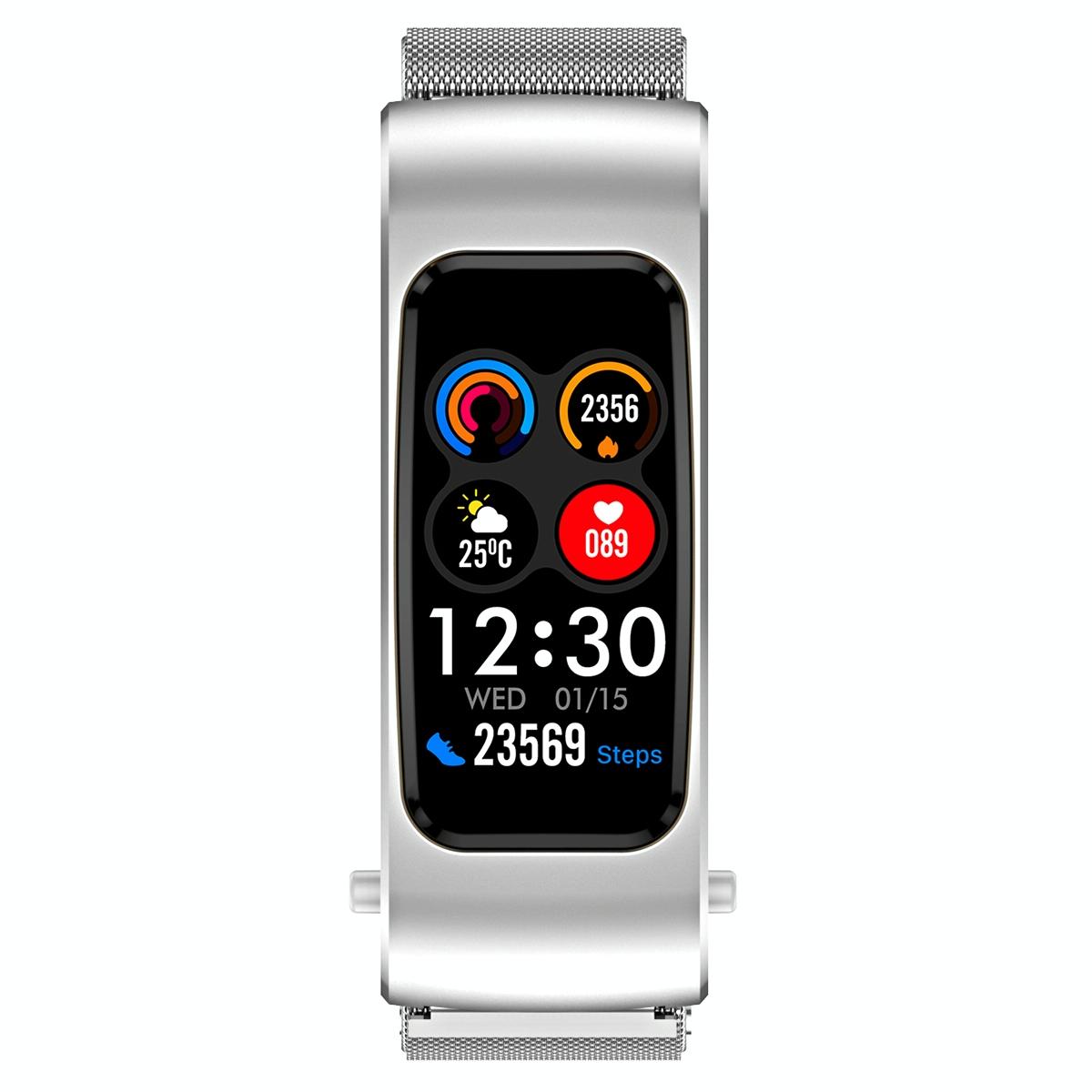 1.08 Inch Steel Band Earphone Detachable Life Waterproof Smart Watch Support Bluetooth Call - Silver 4
