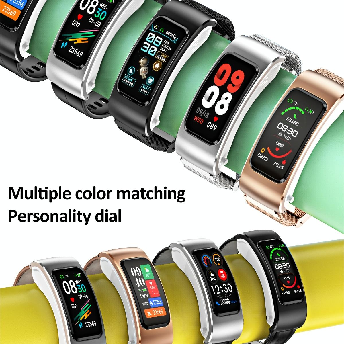 1.08 Inch Steel Band Earphone Detachable Life Waterproof Smart Watch Support Bluetooth Call - Silver 8