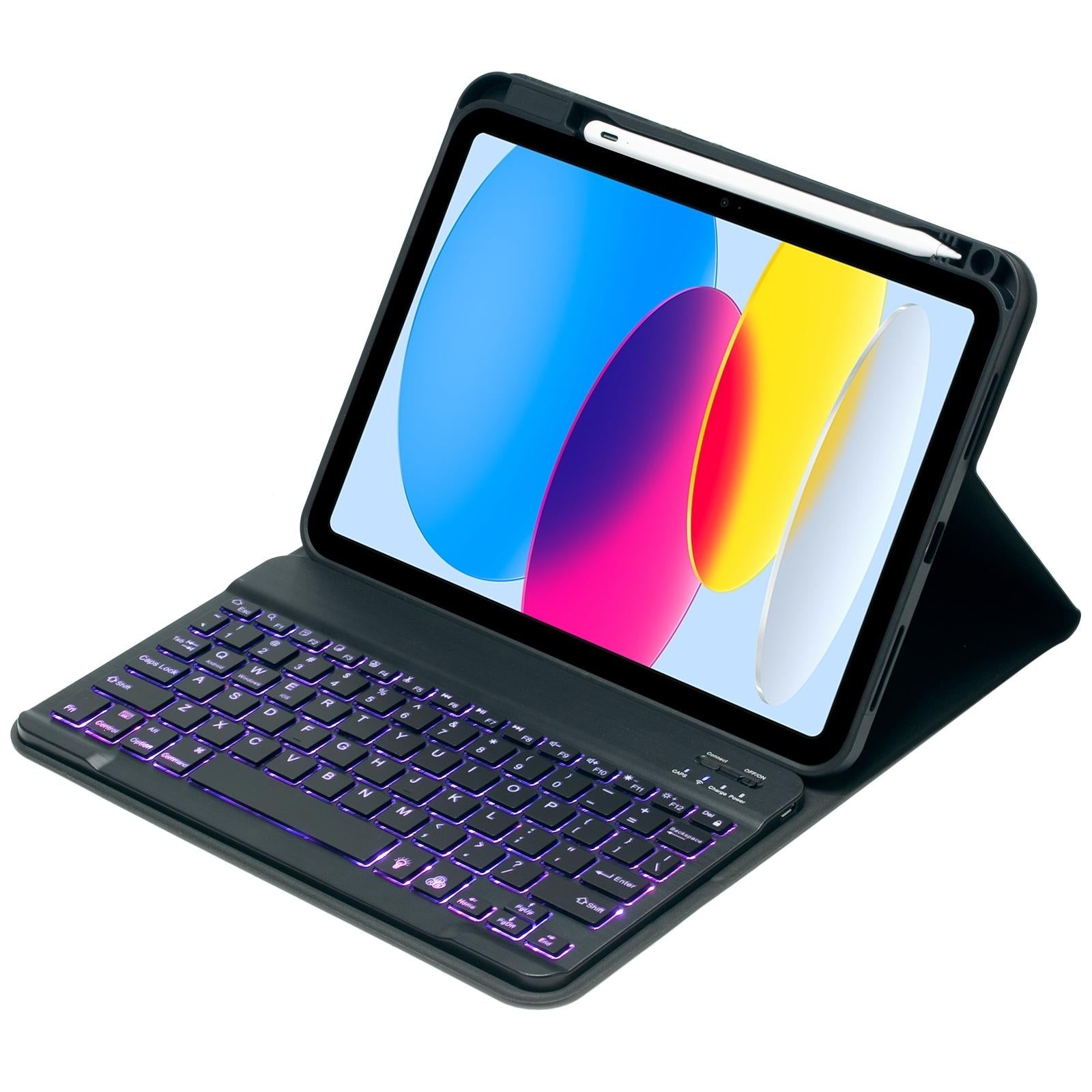 10.9 Ipad 10Th Gen 2022 Backlit Keyboard Case With Pen Slot - Bluetooth Leather - Light Green 8