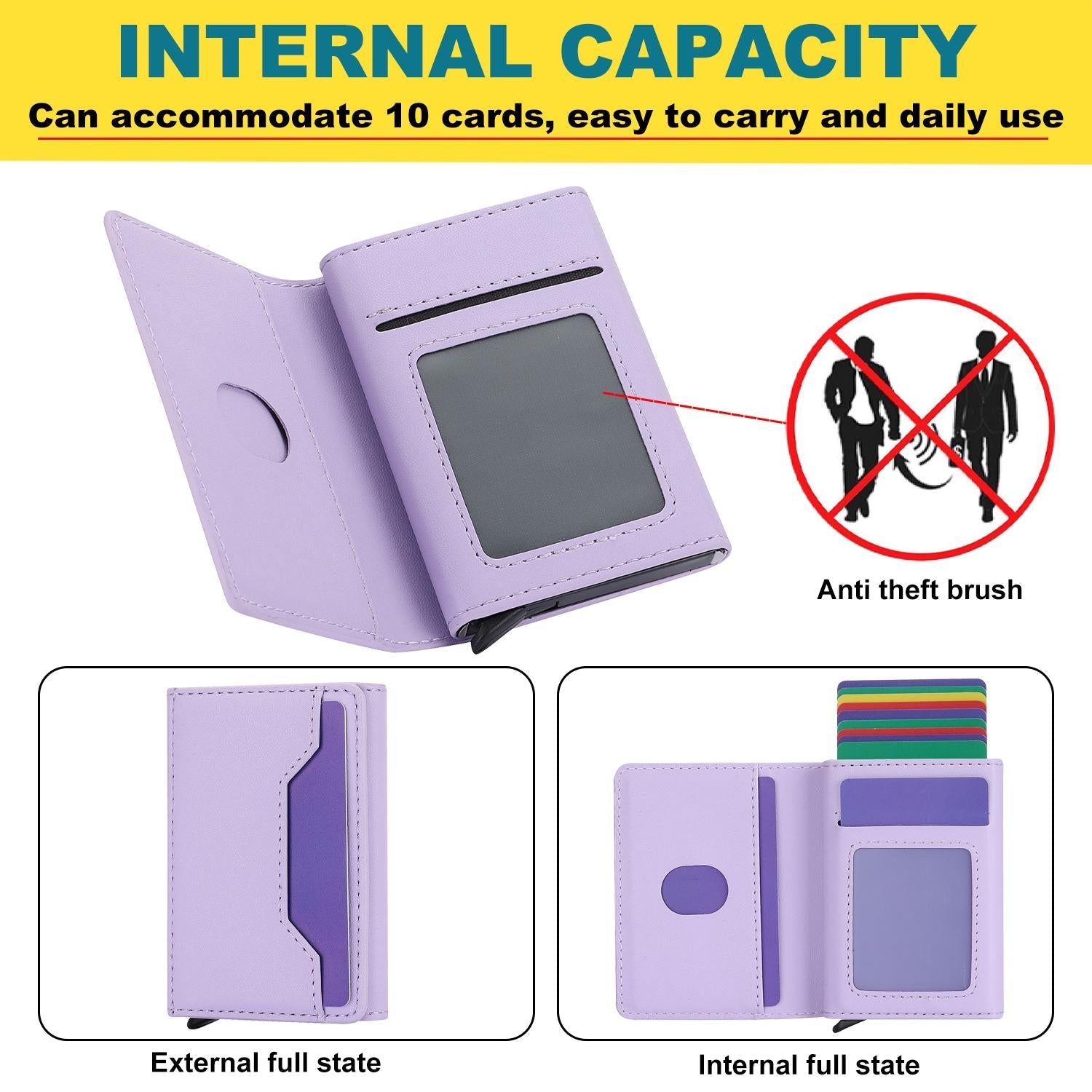 10x6x3cm Secure Brush Card Bag - Compact and Protective - Purple 6
