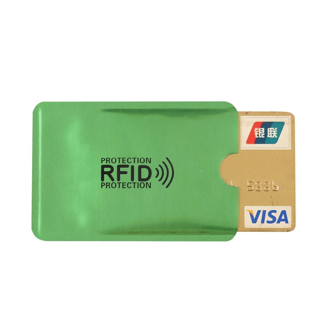 100-piece Rfid Blocking Card Holder - 9x6.3cm Aluminum Foil - Green 1