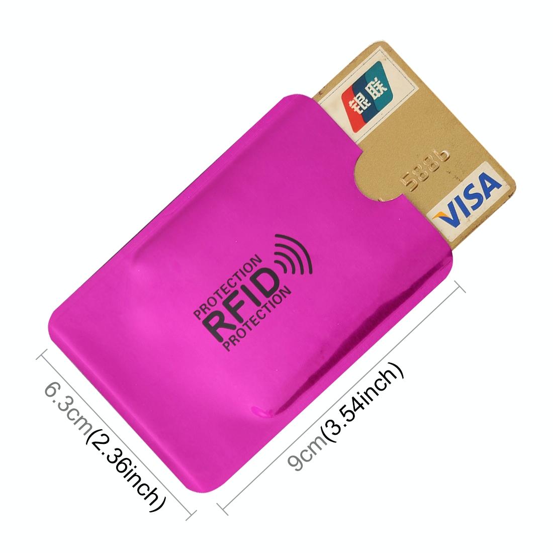 100-piece Rfid Blocking Card Holder - 9x6.3cm Aluminum Foil - Red 16