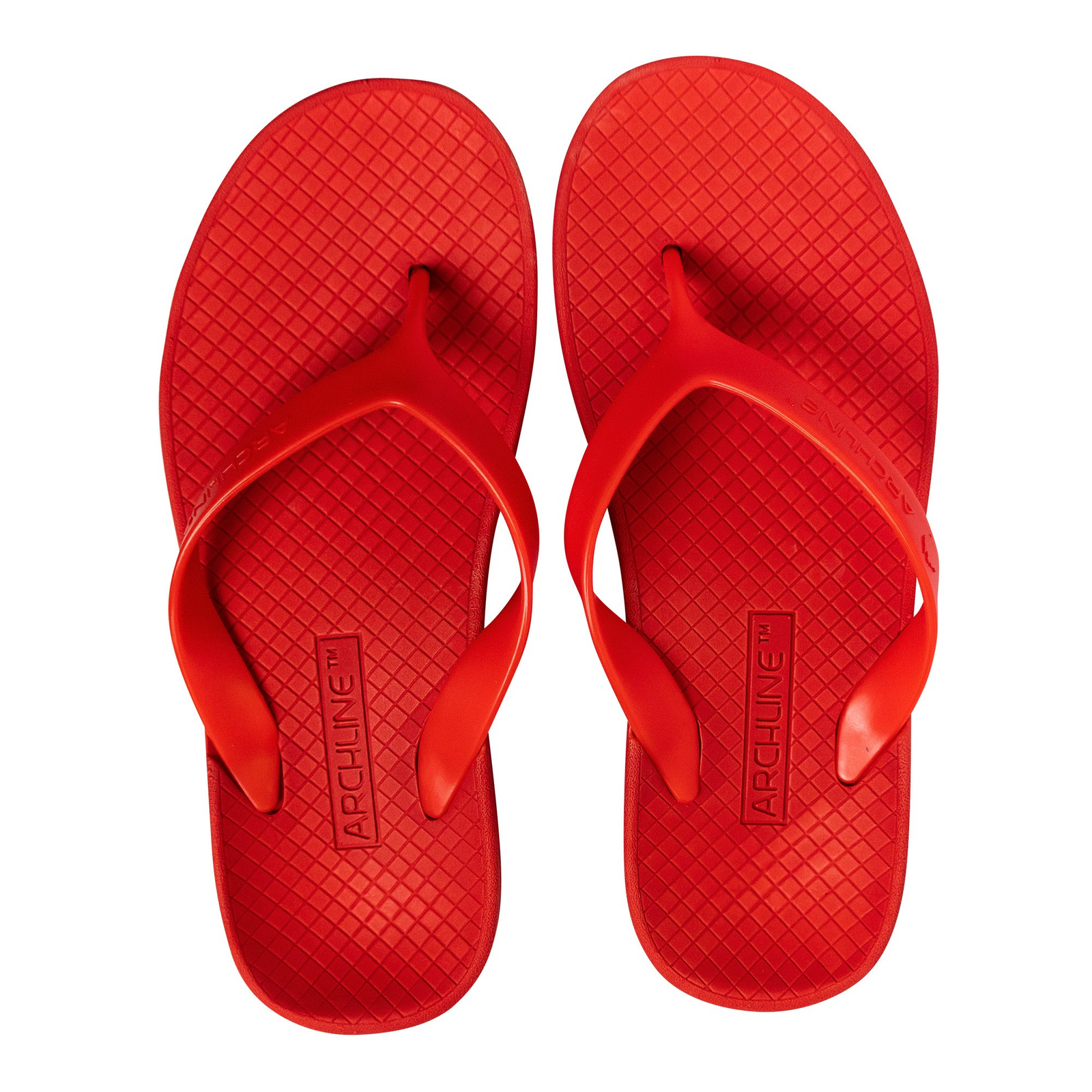 ARCHLINE Orthotic Thongs Arch Support Shoes Footwear Flip Flops Orthopedic - Red/Red - EUR 46