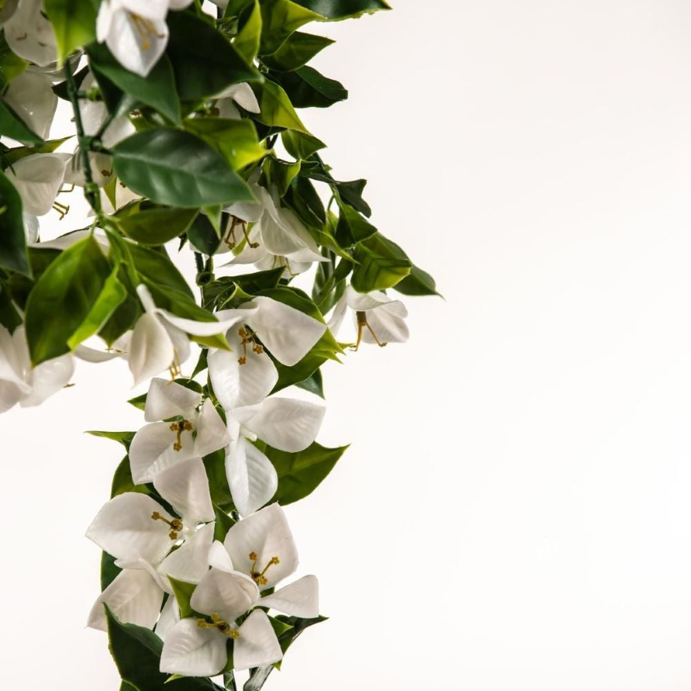Hanging White Artificial Bougainvillea Plant UV Resistant 90cm 3