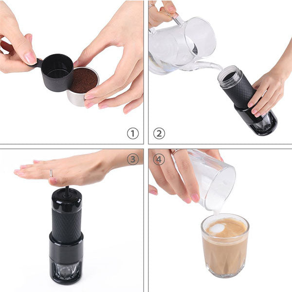 STARESSO Coffee Maker Red Dot Award Winner Portable Espresso Cappuccino Quick Cold Brew Manual Coffee Maker Machines All in One - Pink 4