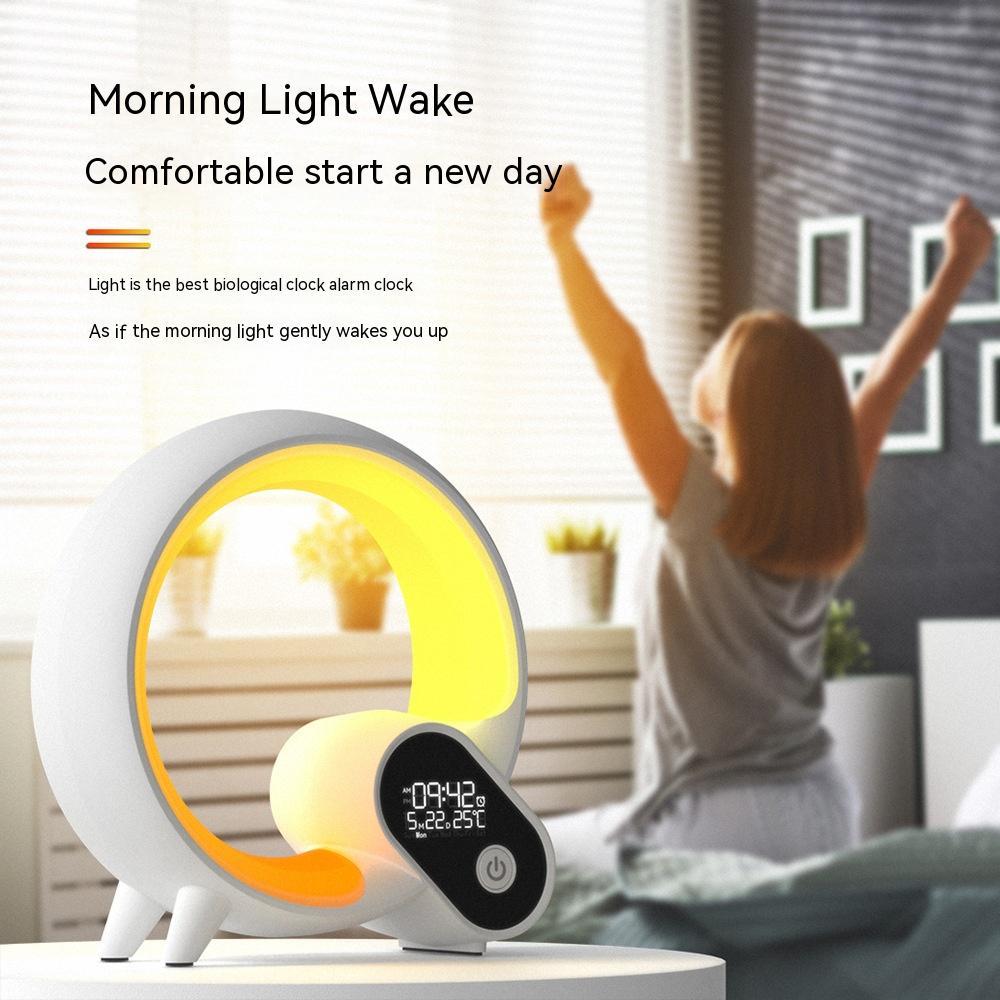 Creative Q Light Analog Sunrise Digital Display Alarm Clock Bluetooth Audio Intelligent Wake-up Q Colorful Atmosphere Light 4