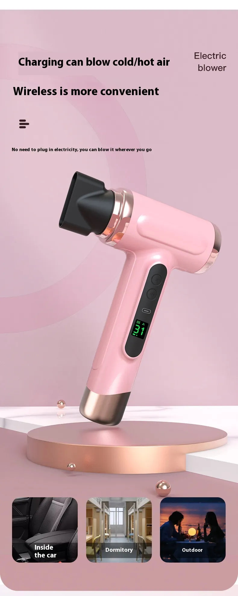 Intelligent Constant Temperature The Third Gear Wind Speed Temperature Adjustable Wireless Hair Dryer 14