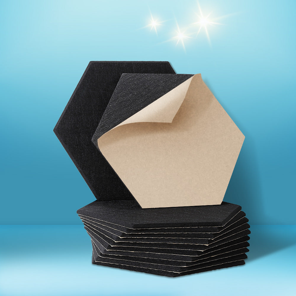 Alpha Acoustic Foam 12pcs 35x30x0.9cm Soundproof Absorption Panel Adhesive Black 7