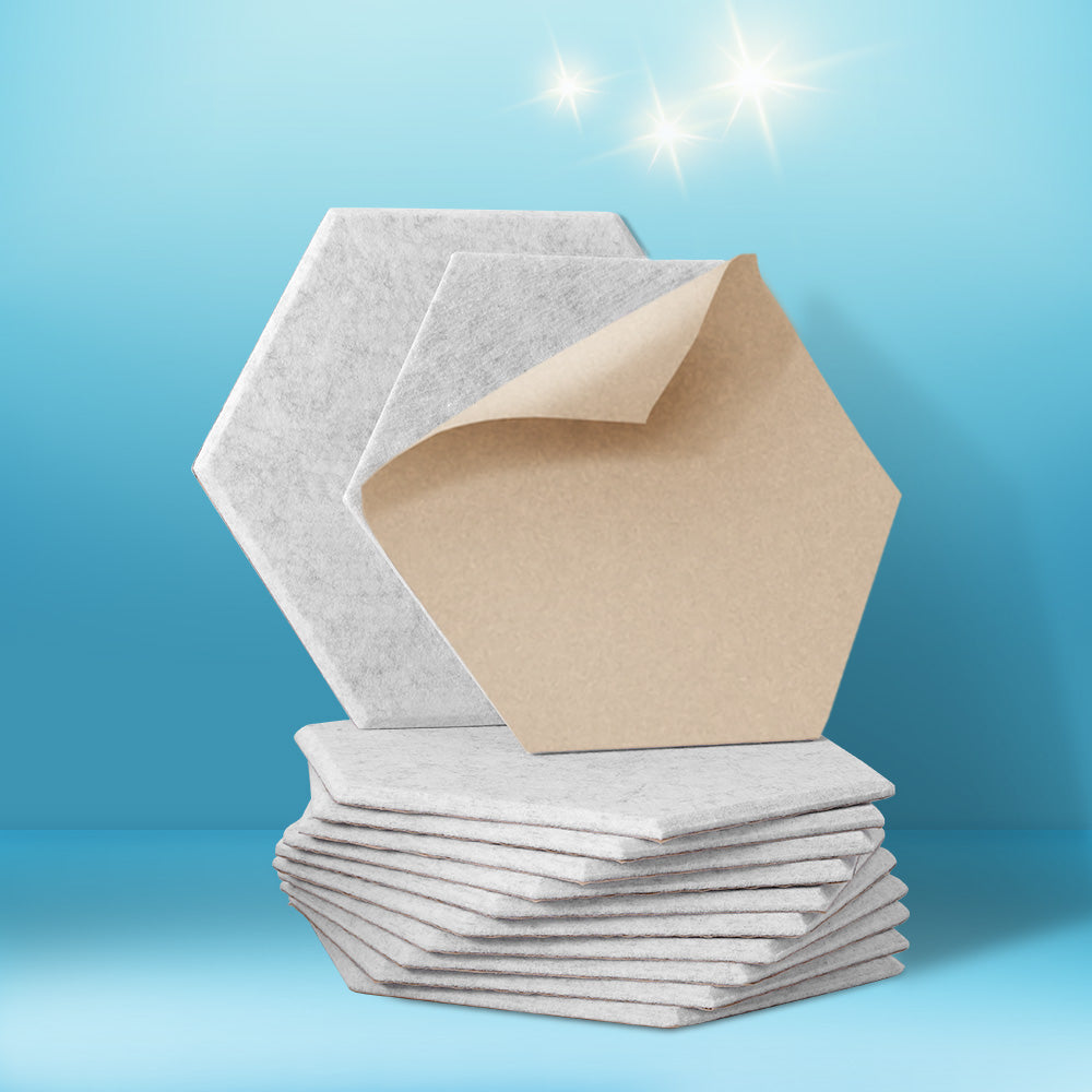 Alpha Acoustic Foam 12pcs 35x30x0.9cm Soundproof Absorption Panel Adhesive Grey 7