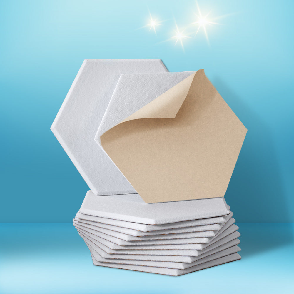 Alpha Acoustic Foam 12pcs 35x30x0.9cm Soundproof Absorption Panel Adhesive White 7