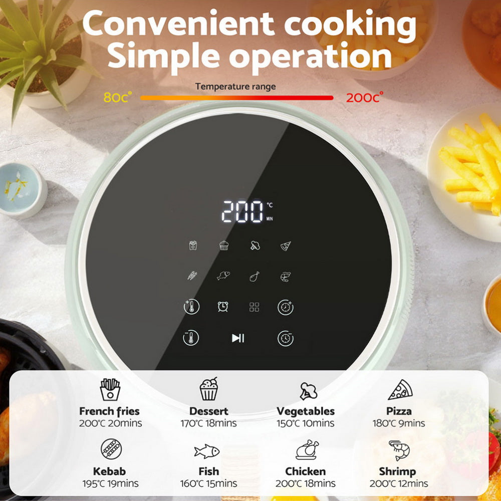 Devanti 5L Air Fryer Touch Control 1700W Green 4