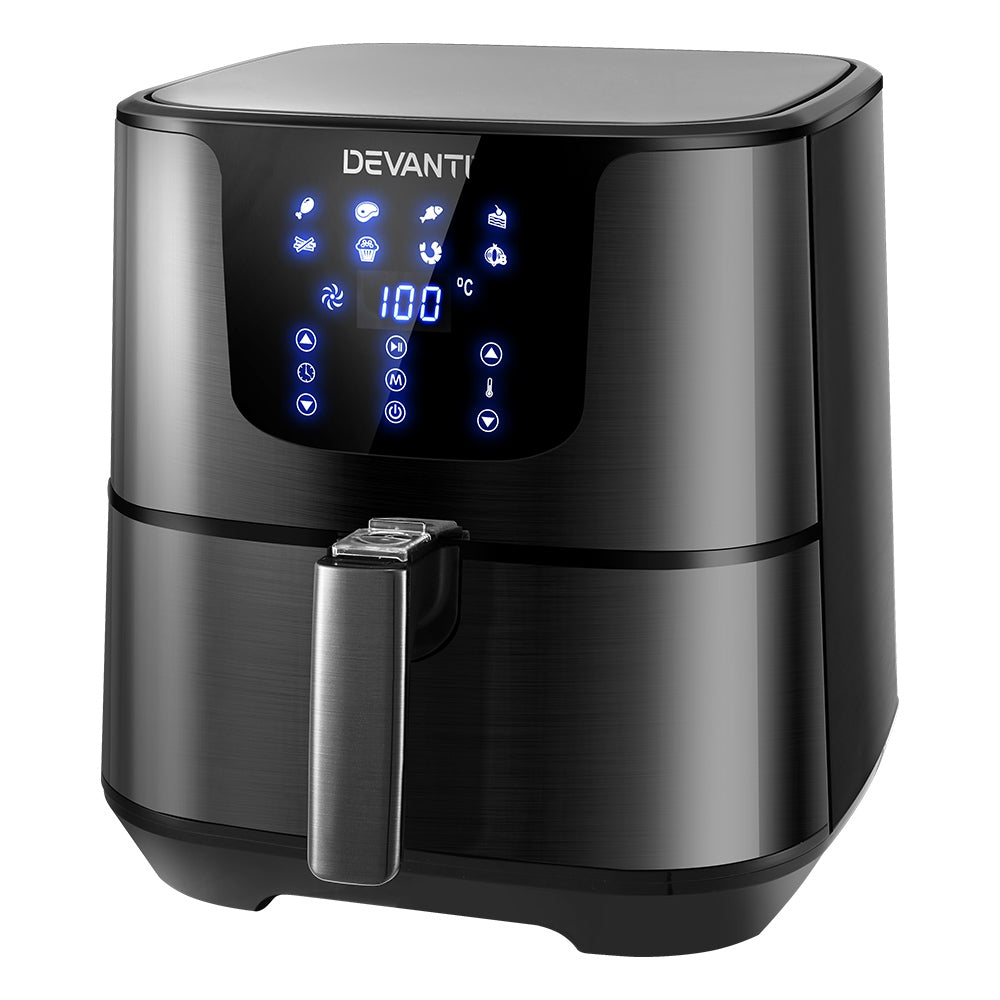 Devanti Air Fryer 7L LCD Fryers Black 3