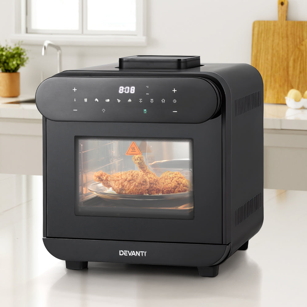 Devanti Steam Air Fryer Oven 15L W/ LCD Touch 1600W 7