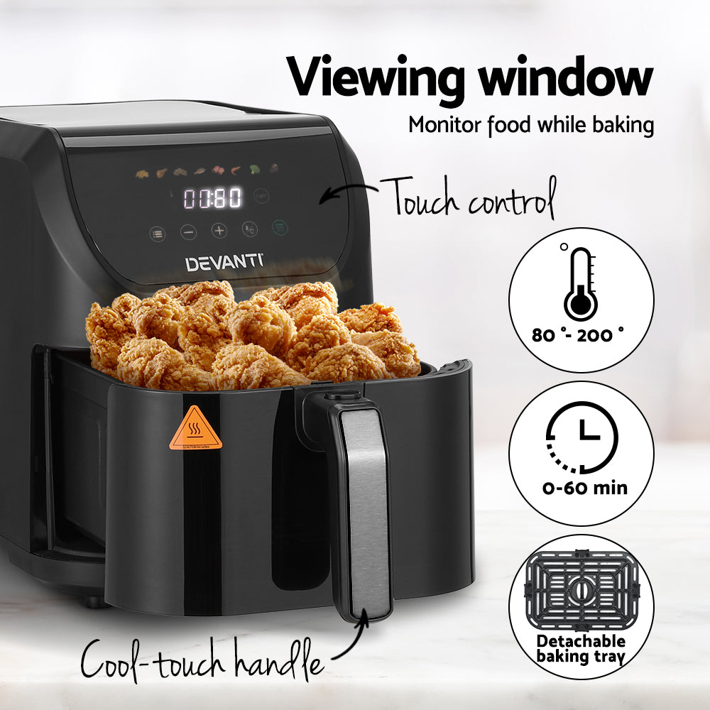 Devanti Air Fryer 5L W/ LCD Touch 1500W 4