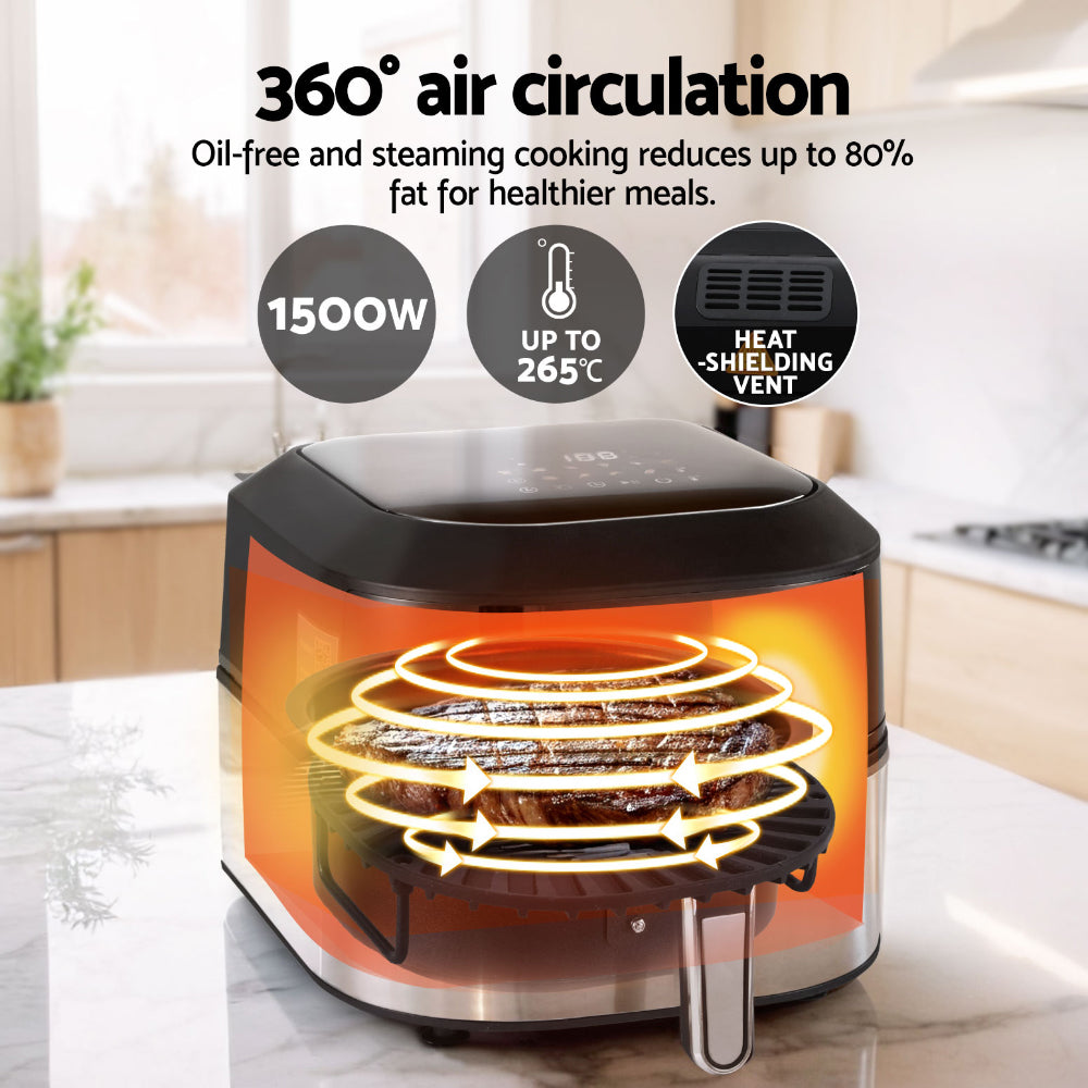 Devanti 5.5L Air Fryer & Grill LCD Fryers 1500W 6