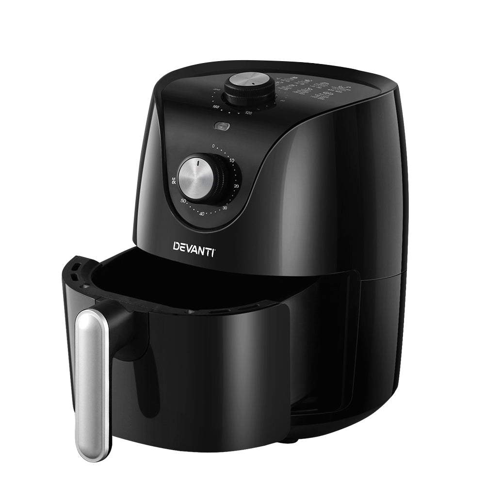 Devanti Air Fryer 2.5L Knob Fryers 7
