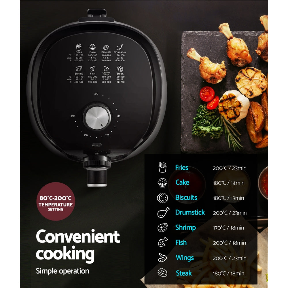 Devanti Air Fryer 2.5L Knob Fryers 4