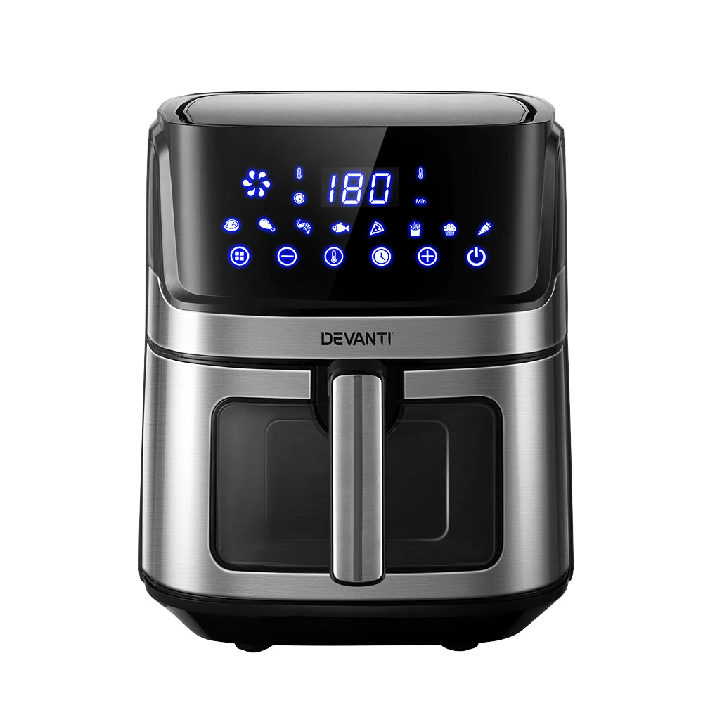 Devanti Air Fryer 6.5L LCD Fryers Clear Window 3