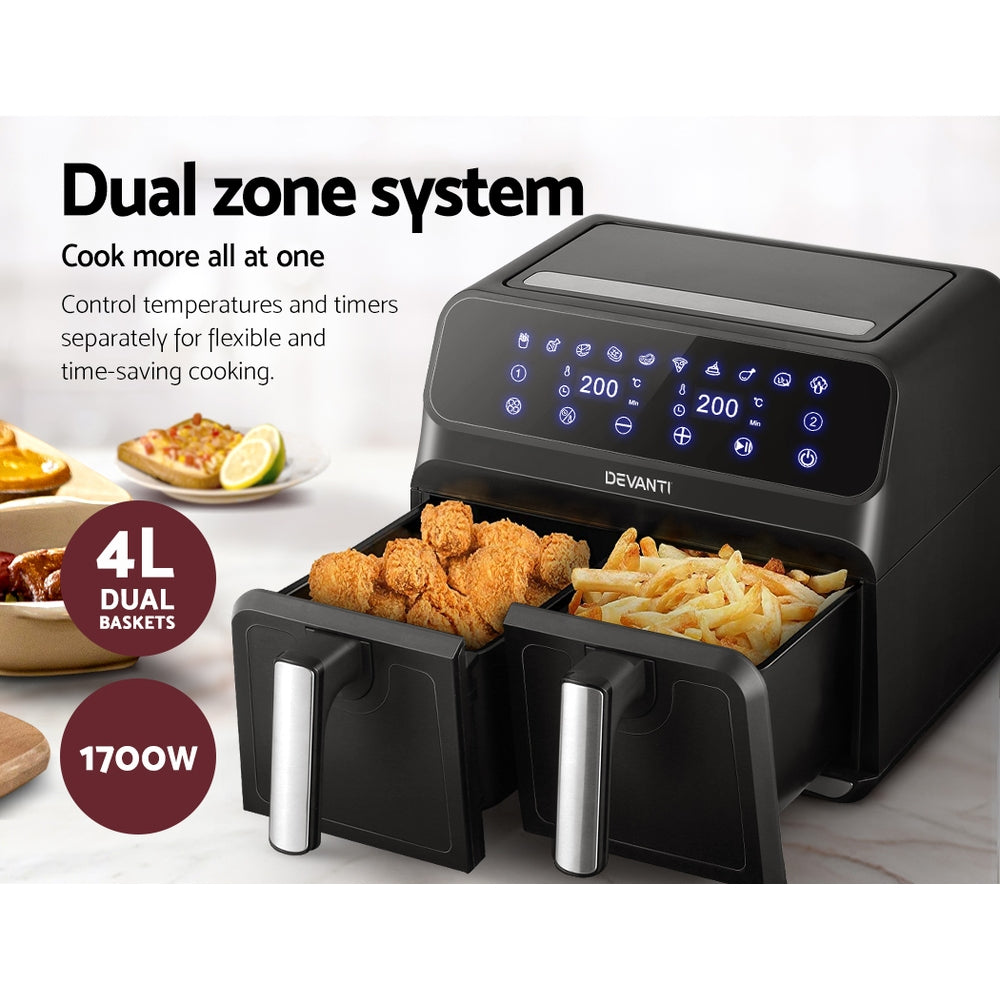 Devanti Air Fryer 8L Dual Zone Fryers 5
