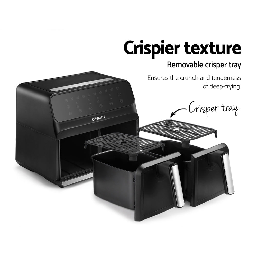 Devanti Air Fryer 8L Dual Zone Fryers 6