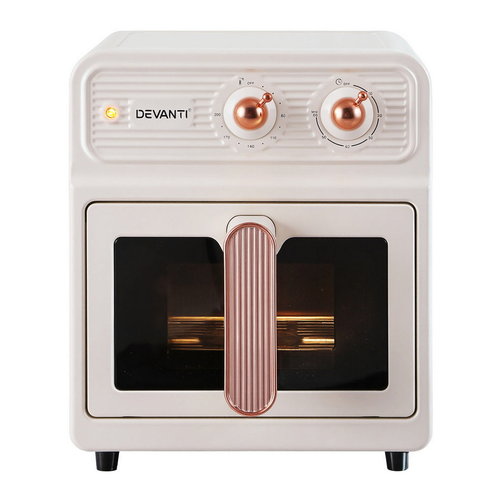 Devanti 6L Air Fryer Knob Control 1700W Cream 3