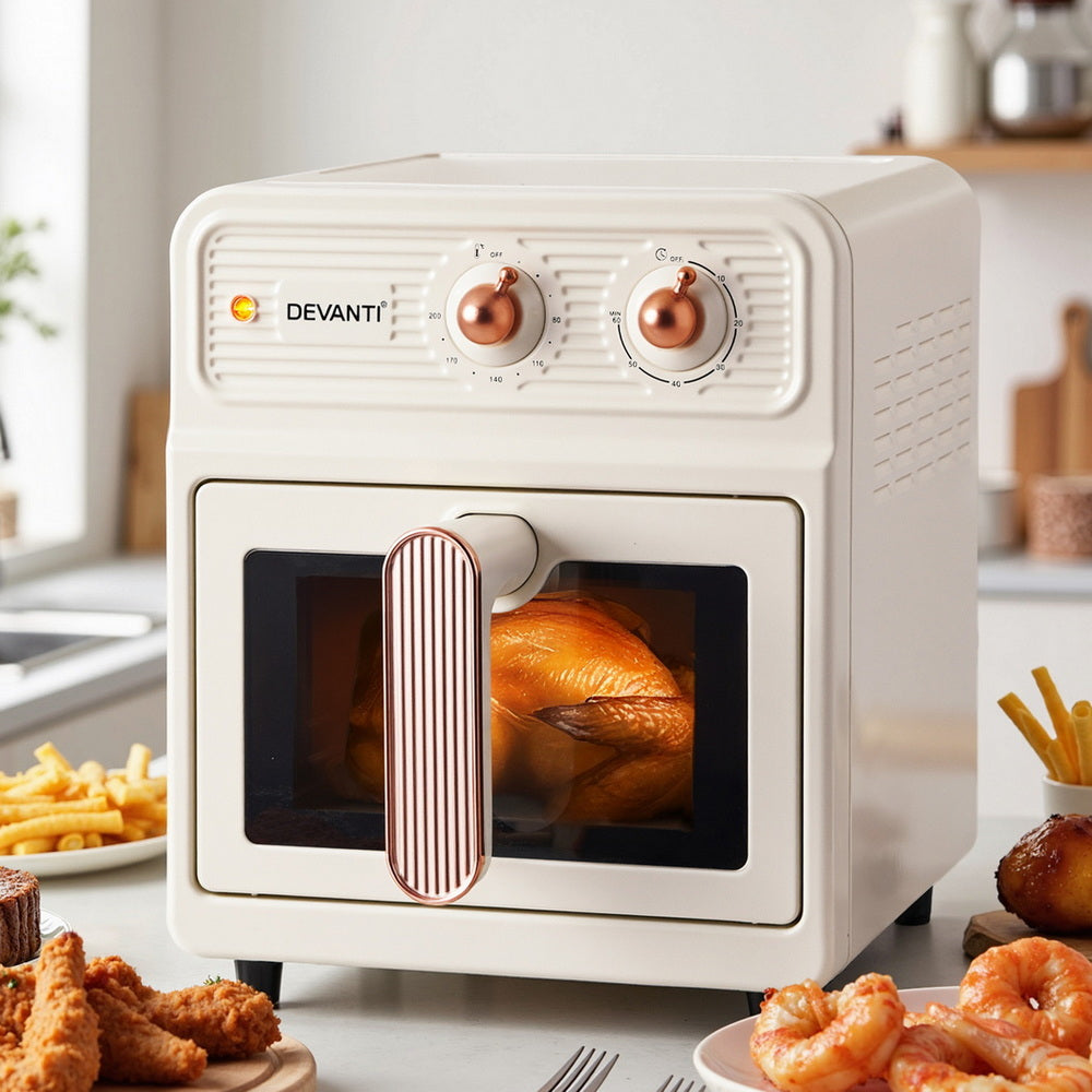 Devanti 6L Air Fryer Knob Control 1700W Cream 7
