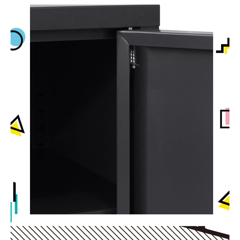 Artiss Buffet Sideboard Metal Cabinet - BASE Charcoal 7