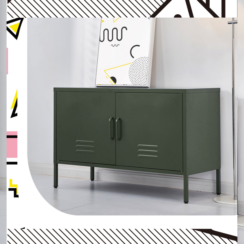 Artiss Buffet Sideboard Metal Cabinet - BASE Green 7
