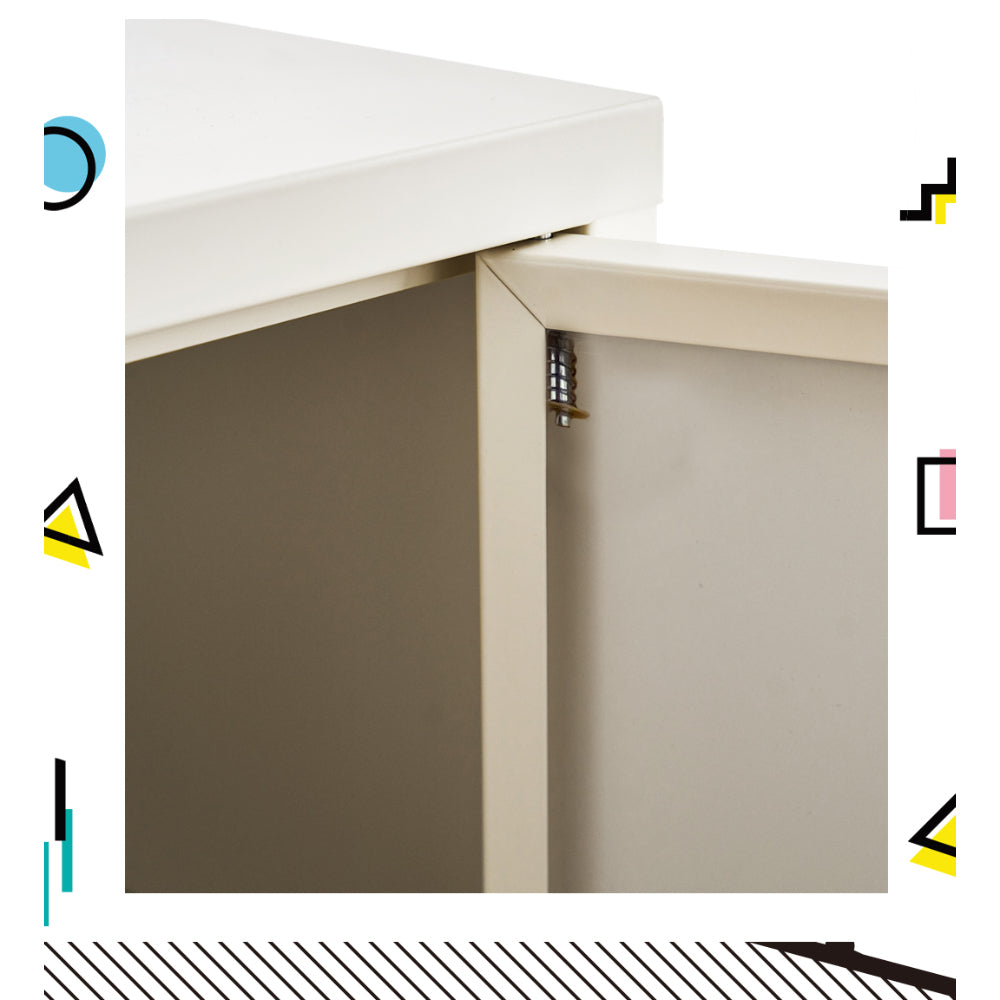 Artiss Buffet Sideboard Metal Cabinet - BASE White 7