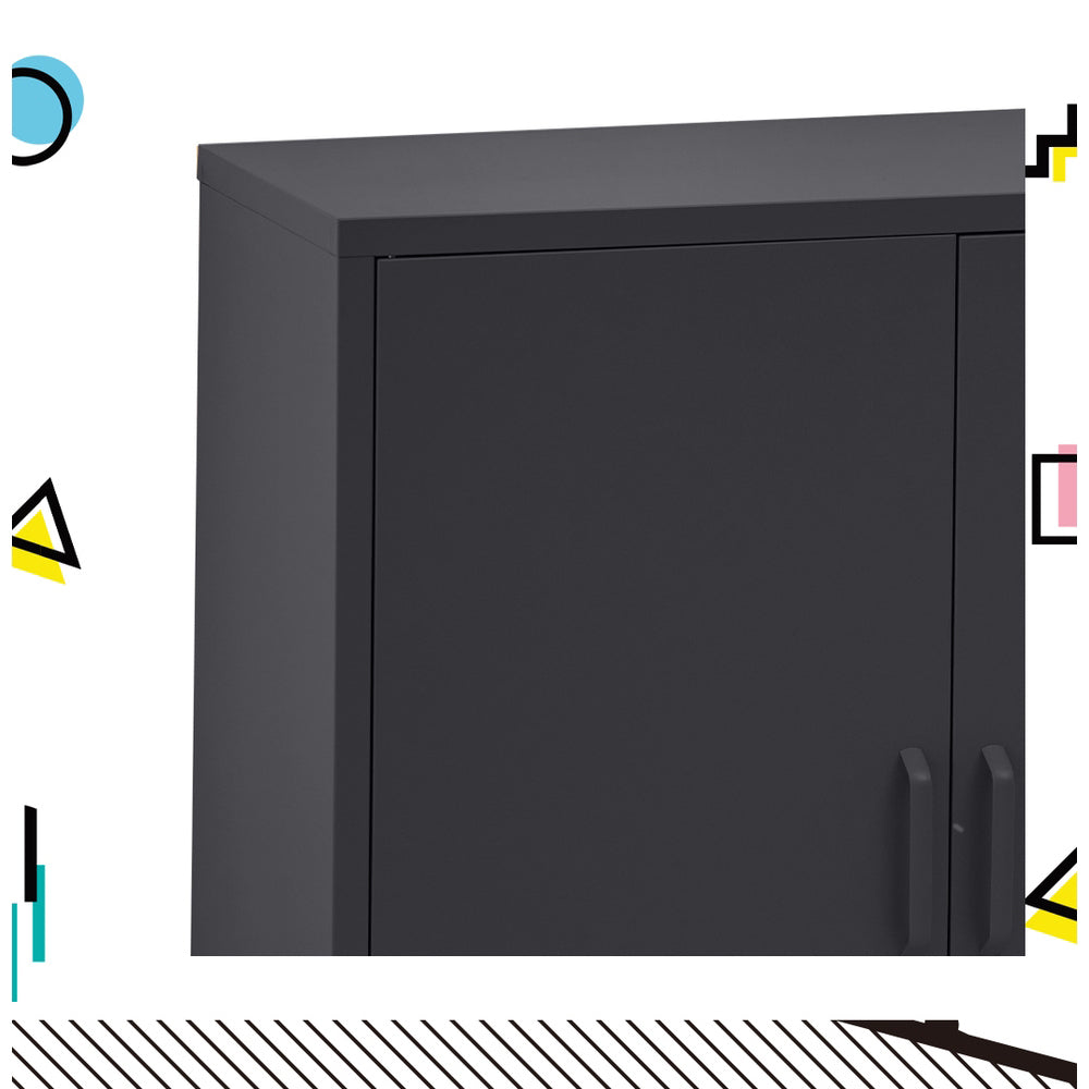 Artiss Buffet Sideboard Metal Cabinet - SWEETHEART Charcoal 5