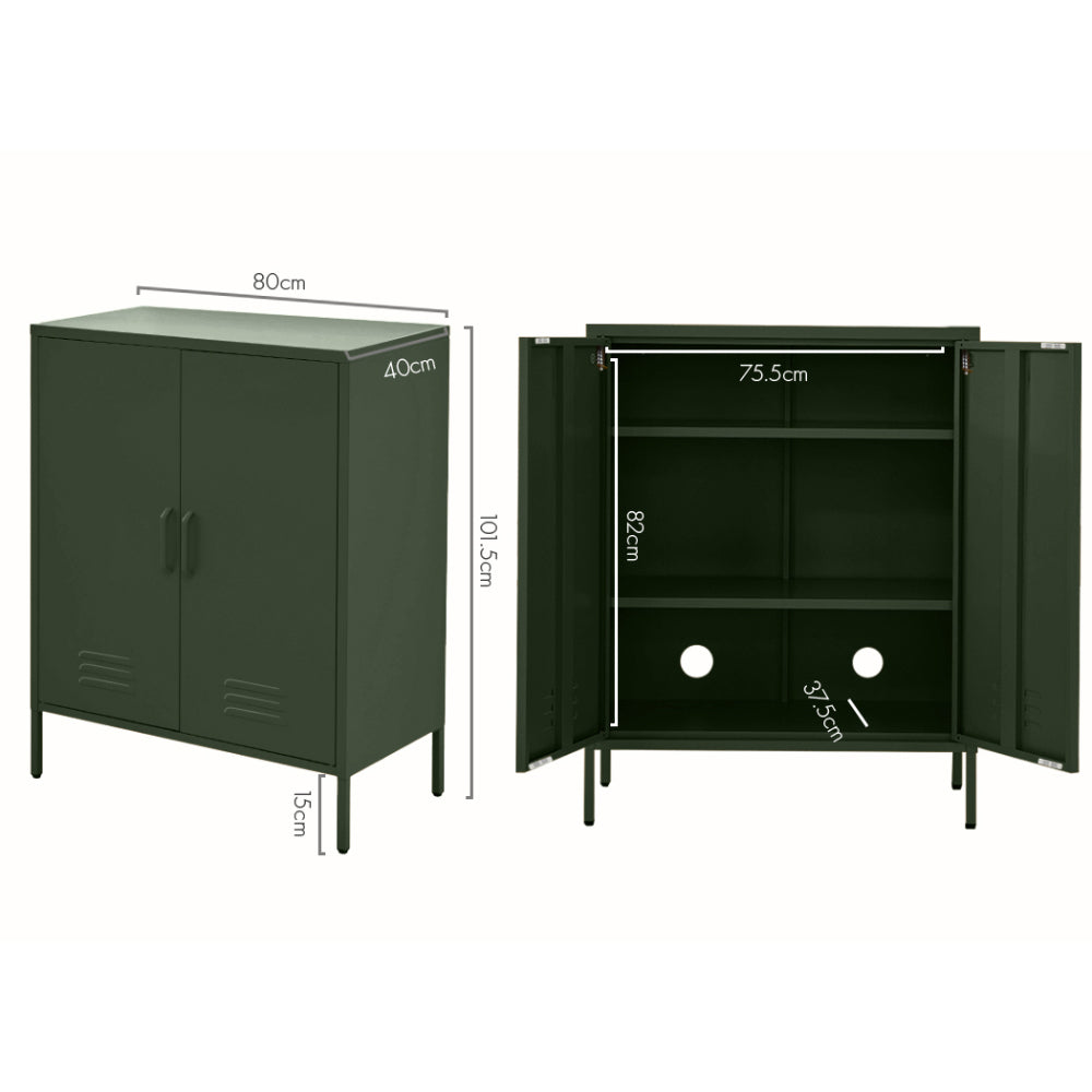 Artiss Buffet Sideboard Metal Cabinet - SWEETHEART Green 4