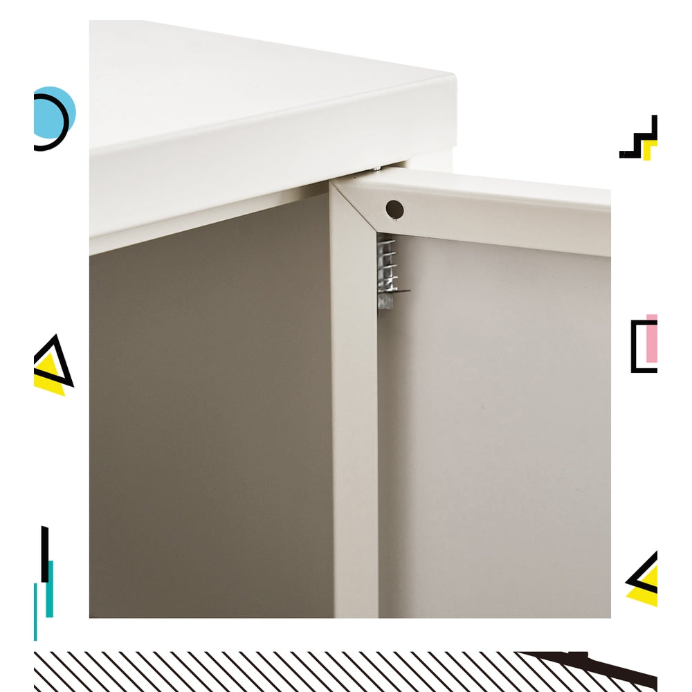 Artiss Buffet Sideboard Metal Cabinet - SWEETHEART White 6