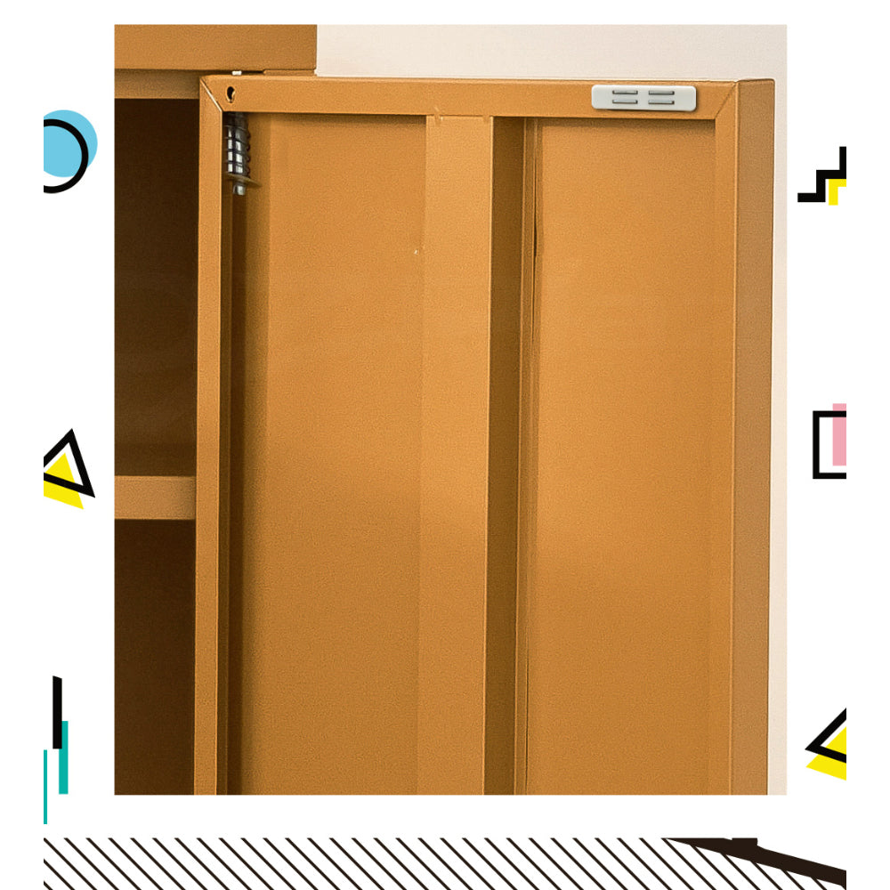 Artiss Buffet Sideboard Metal Cabinet - SWEETHEART Yellow 5