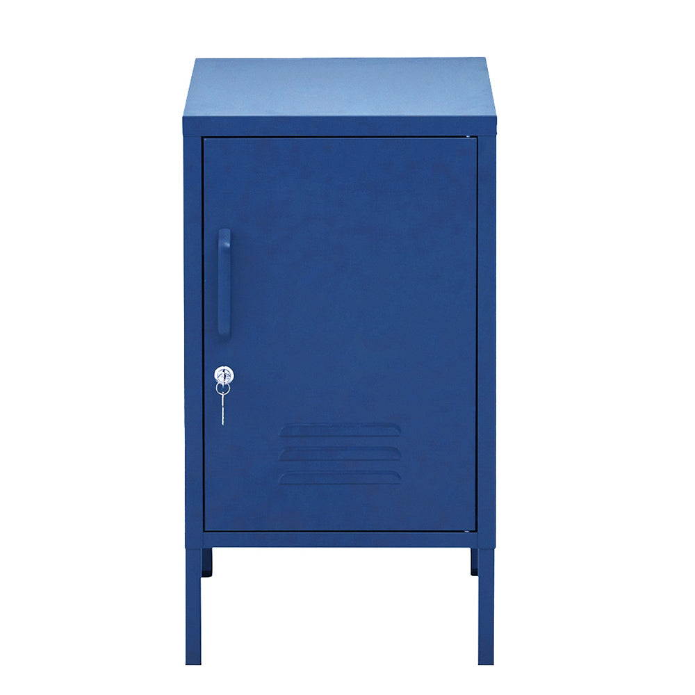 Artiss Bedside Table Metal Cabinet - Blue 3