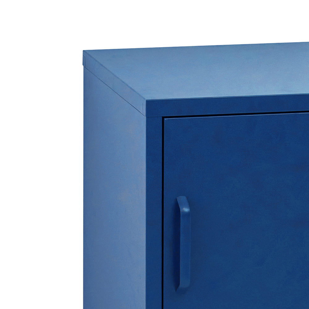 Artiss Bedside Table Metal Cabinet - Blue 5