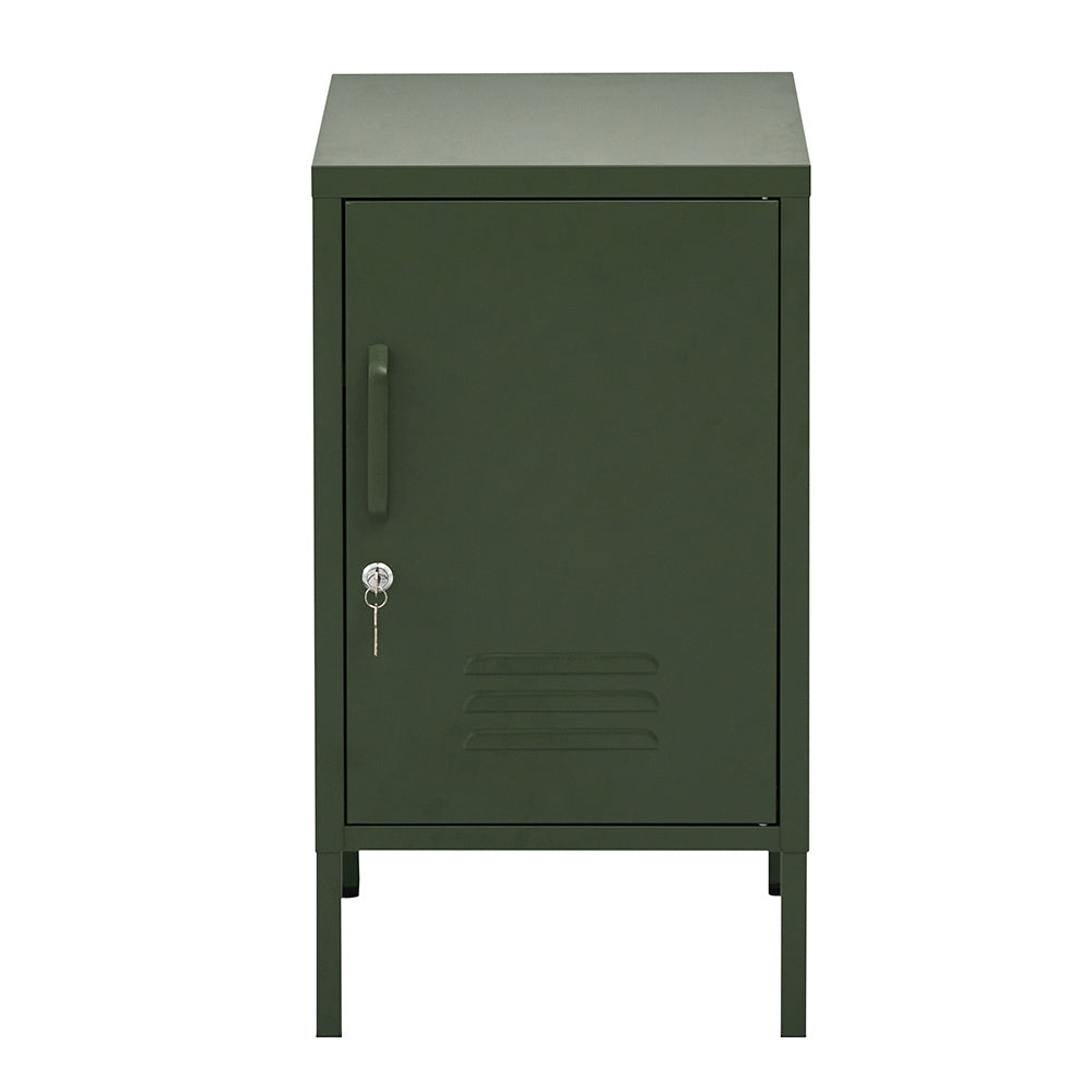 Artiss Bedside Table Metal Cabinet - Green 3