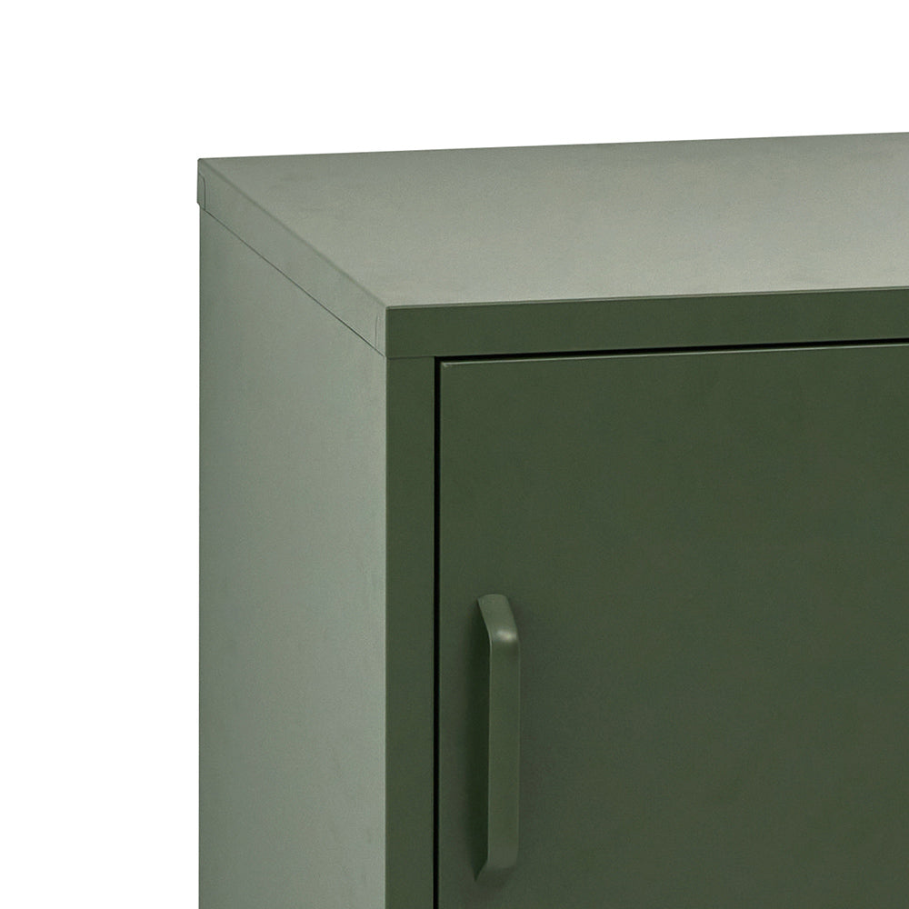 Artiss Bedside Table Metal Cabinet - Green 5